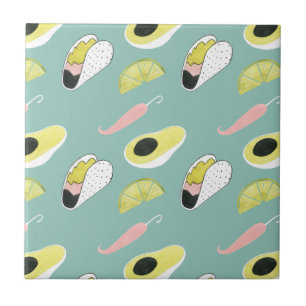 Let's Taco About Love   Taco Element Pattern Tile