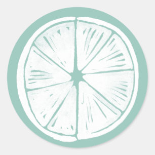 Let's Taco About Love   Teal Lime Pattern Classic Round Sticker