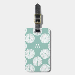 Let's Taco About Love   Teal Lime Pattern Luggage Tag