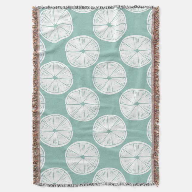 Let's Taco About Love | Teal Lime Pattern Throw Blanket (Front Vertical)