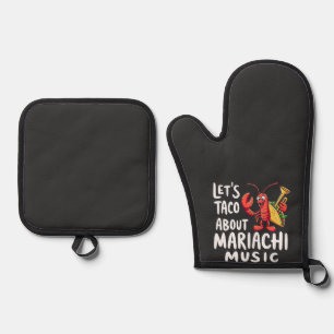 Let's Taco About Mariachi Music: Funny Lobster Oven Mitt & Pot Holder Set