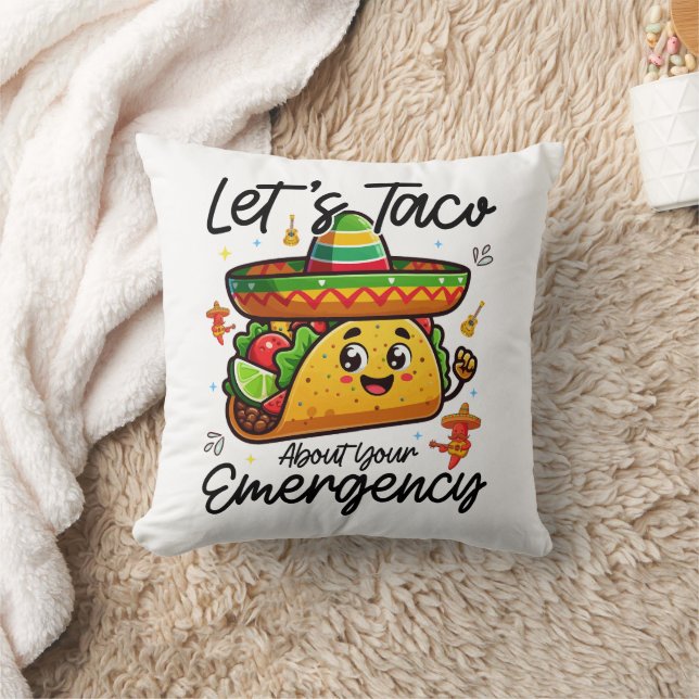 Let's Taco About Your Emergency Cinco De Mayo Cool Throw Pillow (Blanket)