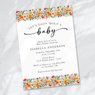 Let's Taco 'Bout a Baby Floral Fiesta Baby Shower Invitation