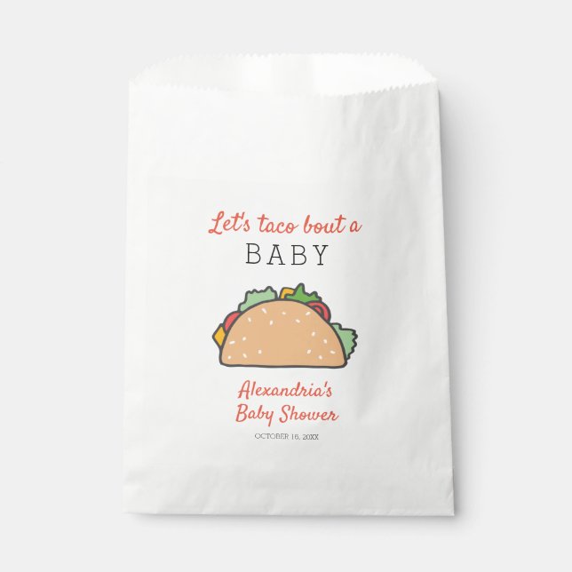 Let's Taco Bout A Baby Shower Favour Bag (Front)