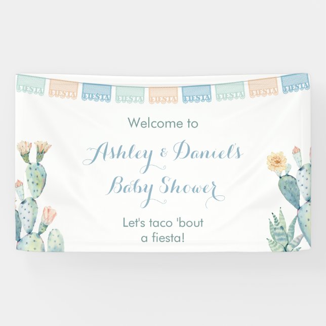 Let's Taco Bout A Fiesta Baby Shower Party Welcome Banner (Horizontal)