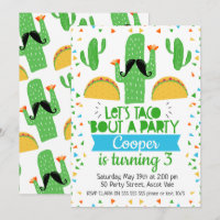 Let's Taco ''bout A Party Birthday Invitation