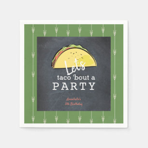 Let's Taco Bout A Party Chalkboard Birthday Paper Napkin