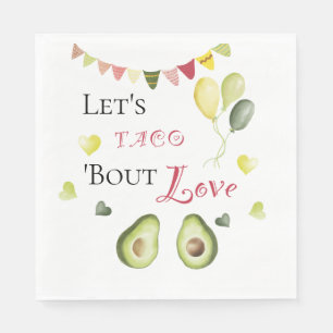 Let's Taco Bout Love Bridal Shower Avocado Fiesta Napkin