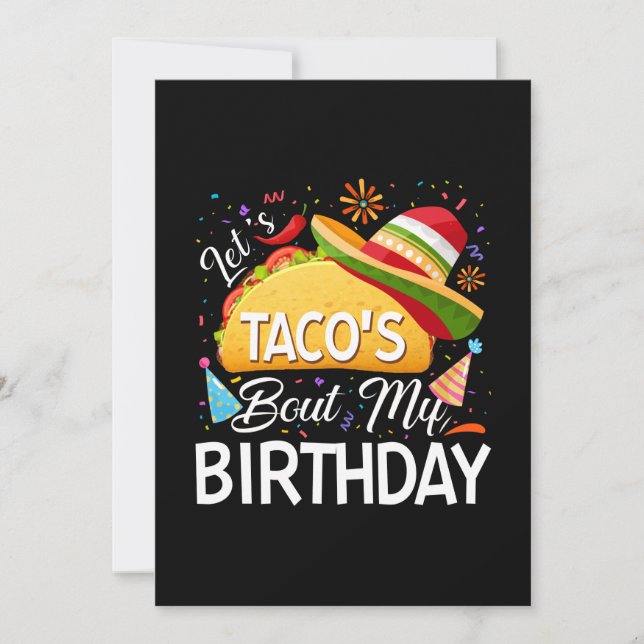 Let's Taco 'Bout My Birthday Cinco De Mayo Tacos Save The Date (Front)