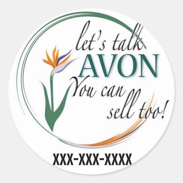 Let's Talk Avon Classic Round Sticker (Front)