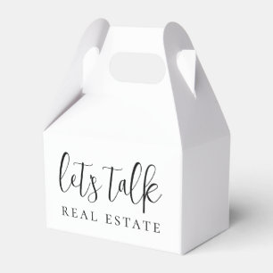 Let's Talk Real Estate Open House Realty Favor Box