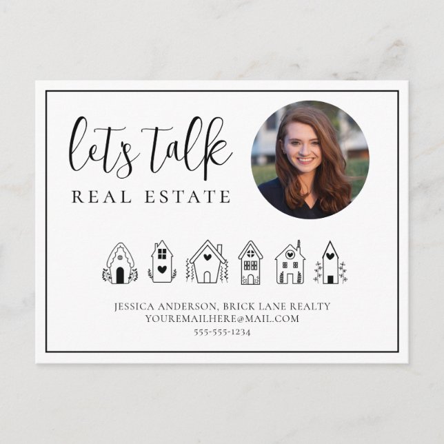 Let's Talk Real Estate Photo Contact Info Realty Postcard (Front)