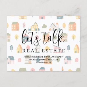 Let's Talk Real Estate Promotional Marketing  Postcard
