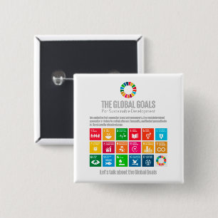 Let's Talk Sustainability Goals Motivational Gifts 2 Inch Square Button