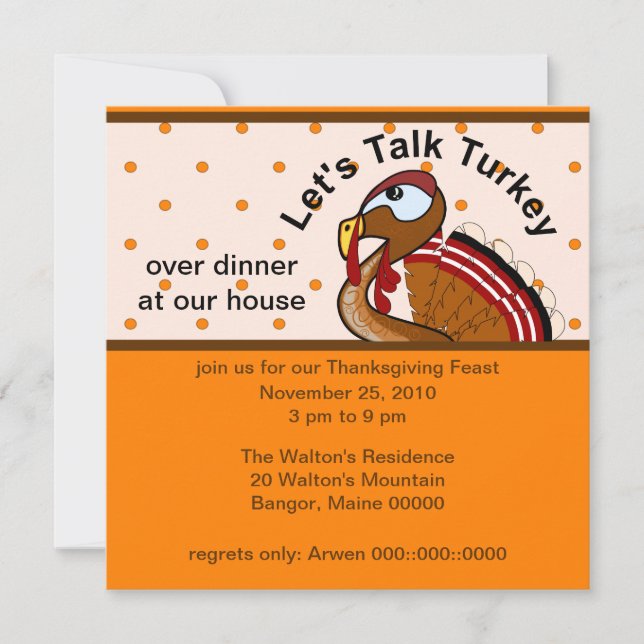 Let's Talk Turkey Invitation (Front)