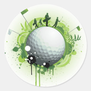 Let's Tee Off For Golf Classic Round Sticker