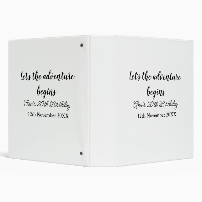 lets the adventure begins 20th birthday add name d binder (Background)