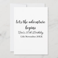 lets the adventure begins 20th birthday add name d