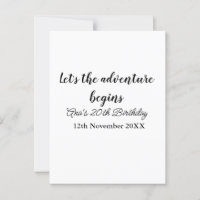 lets the adventure begins 20th birthday add name d
