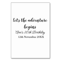lets the adventure begins 20th birthday add name d