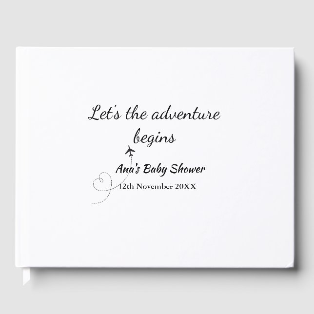 lets the adventure begins baby shower add name dat guest book (Front)