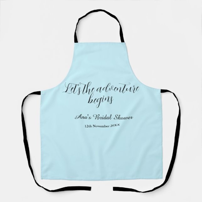 lets the adventure begins bridal shower add name d apron (Front)