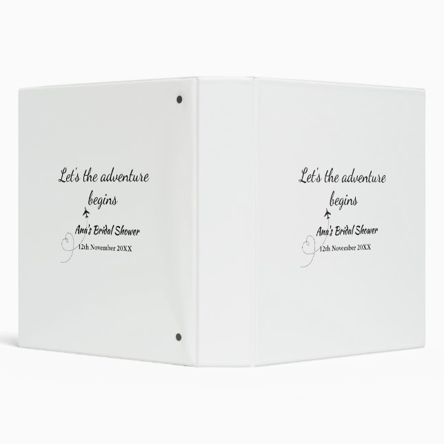lets the adventure begins bridal shower add name d binder (Background)