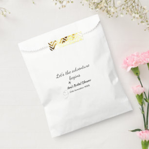 lets the adventure begins bridal shower add name d favour bag