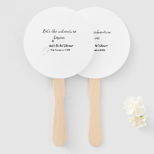 lets the adventure begins bridal shower add name d hand fan