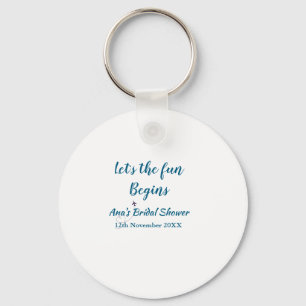 lets the adventure begins bridal shower add name d keychain
