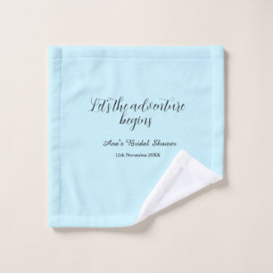 lets the adventure begins bridal shower add name d wash cloth
