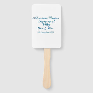 lets the adventure begins engagement party name da hand fan