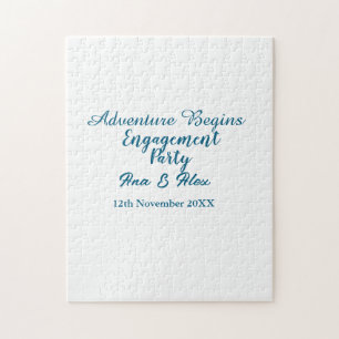 lets the adventure begins engagement party name da jigsaw puzzle