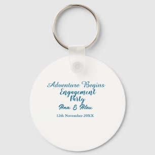 lets the adventure begins engagement party name da keychain
