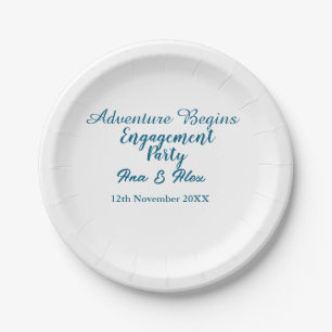 lets the adventure begins engagement party name da paper plate