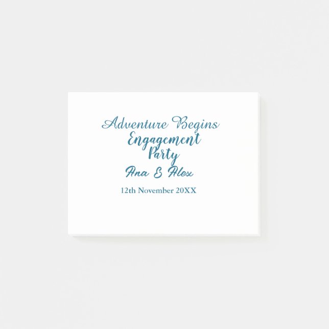 lets the adventure begins engagement party name da post-it notes (Front)