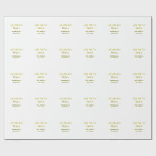lets the fun begins 20th birthday yellow blue edit wrapping paper