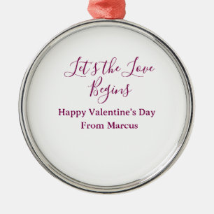 lets the fun begins happy new year name year simpl metal ornament