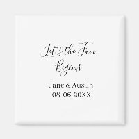 lets the fun begins wedding couple name date simpl