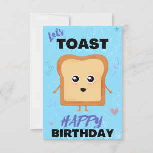 Lets Toast Blue Happy Birthday greeting card