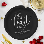 Let's Toast Chic Calligraphy Engagement Party Paper Plate<br><div class="desc">A stylish calligraphy engagement party paper plate. Easy to personalize with your details. CUSTOMIZATION: If you need design customization,  please contact me through chat; if you need information about your order,  shipping options,  etc.,  please get in touch with Zazzle support directly.</div>