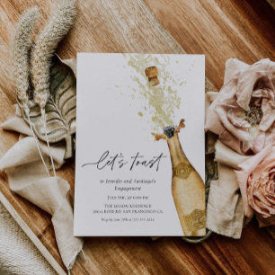 Let's Toast Couples Engagement Party Invitation