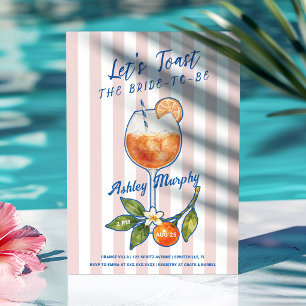 Let's Toast Orange Spritz Bridal Shower Invitation
