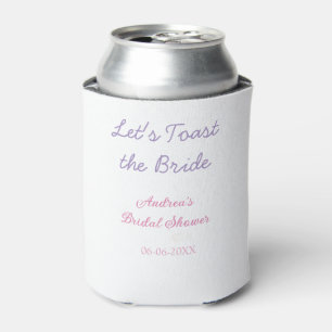 let's toast the bride bridal shower purple name da can cooler
