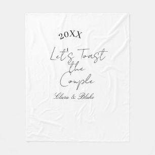 Let's toast the couple engagement wedding party ye fleece blanket