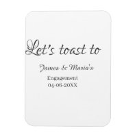 Let's toast to engagement party name date elegant