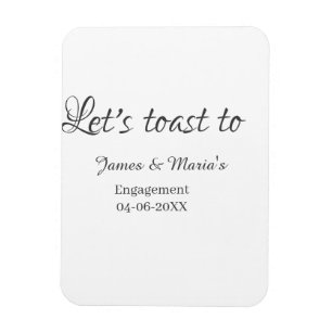 Let's toast to engagement party name date elegant magnet