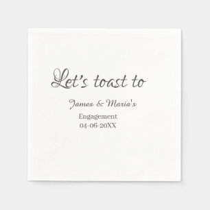 Let's toast to engagement party name date elegant  napkin