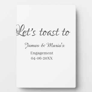Let's toast to engagement party name date elegant  plaque