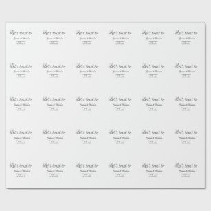 Let's toast to engagement party name date elegant  wrapping paper